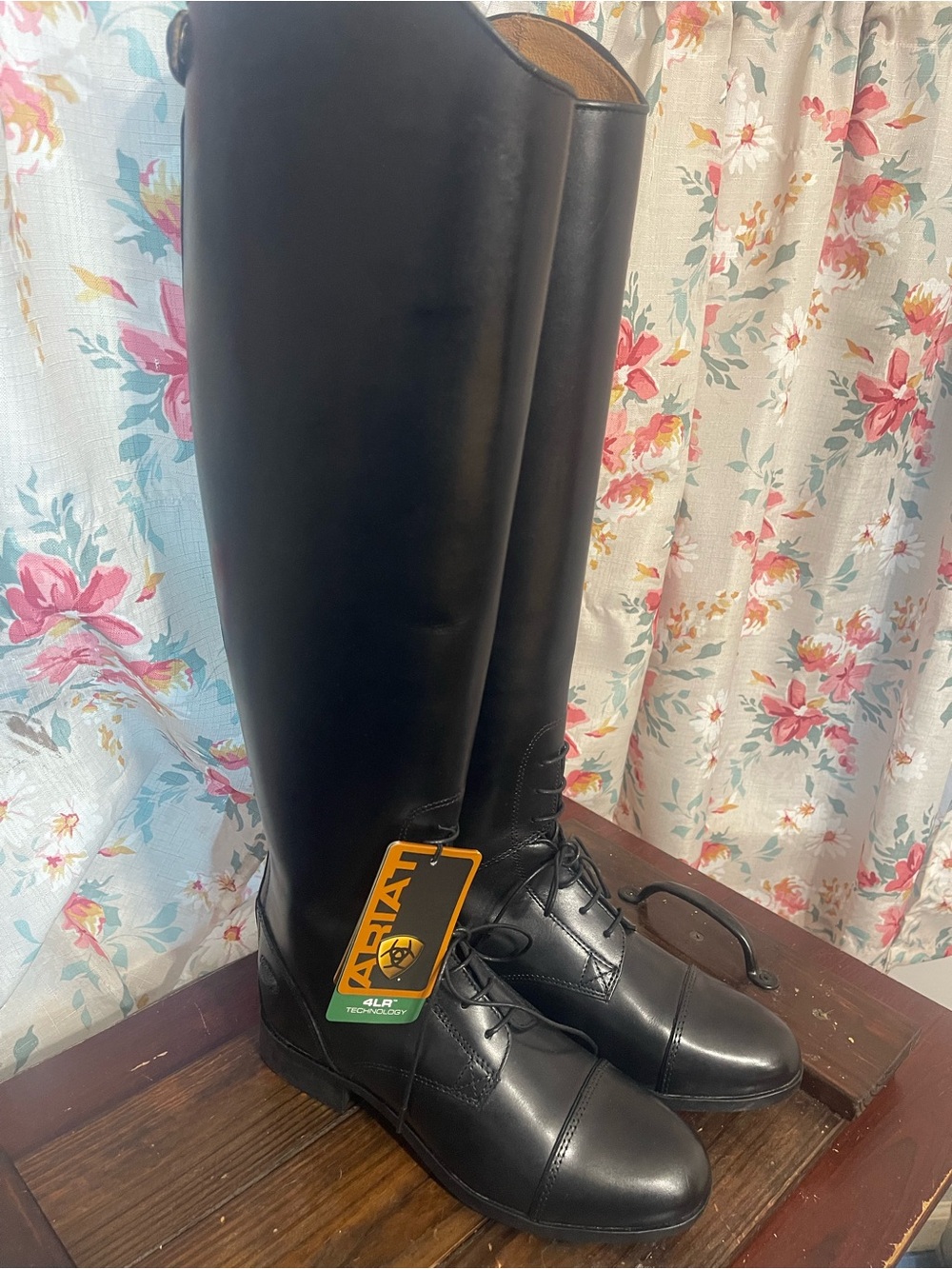 Ariat Tall Black Leather Field Riding Boots | Size 6.5 B Tall/Wide